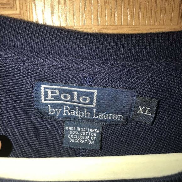 Polo Ralph Lauren Crest #7 Striped L/S Shirt Men's XL Thick Rare, Elbow Patches - Picture 2 of 8